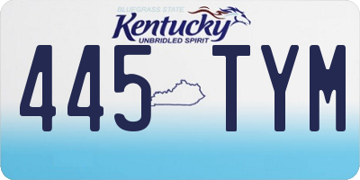 KY license plate 445TYM