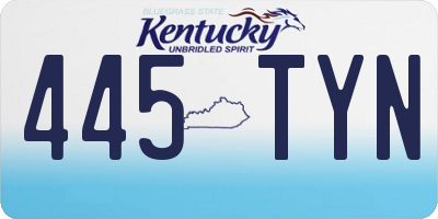 KY license plate 445TYN