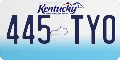 KY license plate 445TYO