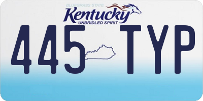 KY license plate 445TYP