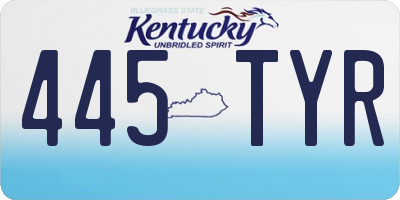 KY license plate 445TYR