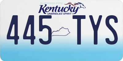 KY license plate 445TYS