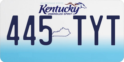 KY license plate 445TYT