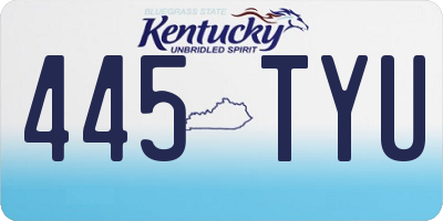 KY license plate 445TYU
