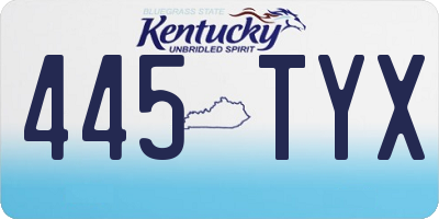 KY license plate 445TYX