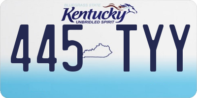 KY license plate 445TYY