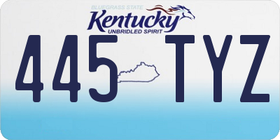 KY license plate 445TYZ