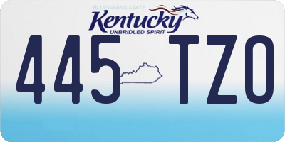 KY license plate 445TZO