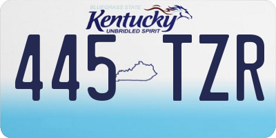 KY license plate 445TZR