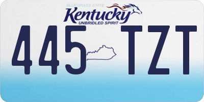 KY license plate 445TZT
