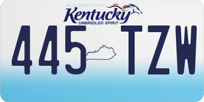KY license plate 445TZW