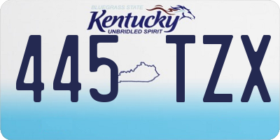 KY license plate 445TZX