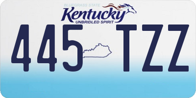 KY license plate 445TZZ