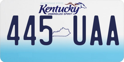 KY license plate 445UAA