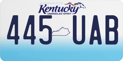 KY license plate 445UAB
