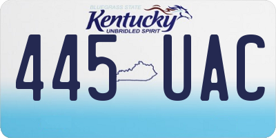 KY license plate 445UAC