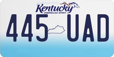 KY license plate 445UAD