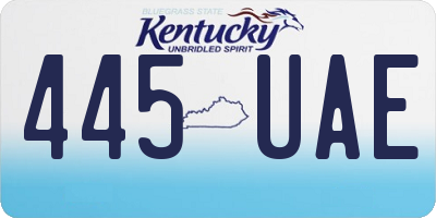 KY license plate 445UAE