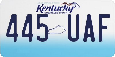 KY license plate 445UAF