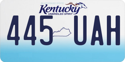 KY license plate 445UAH