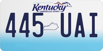 KY license plate 445UAI