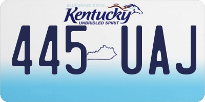 KY license plate 445UAJ