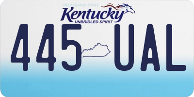 KY license plate 445UAL