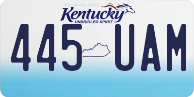 KY license plate 445UAM