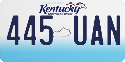 KY license plate 445UAN