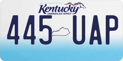 KY license plate 445UAP