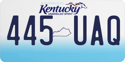 KY license plate 445UAQ