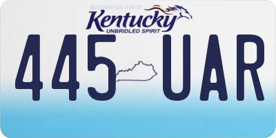 KY license plate 445UAR