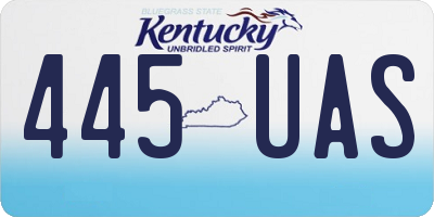 KY license plate 445UAS