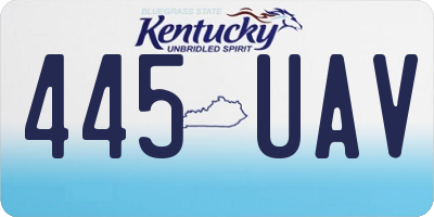 KY license plate 445UAV
