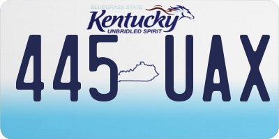 KY license plate 445UAX