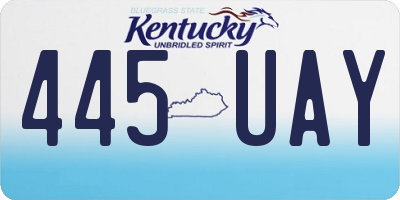KY license plate 445UAY