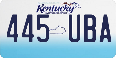KY license plate 445UBA