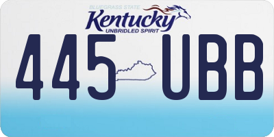 KY license plate 445UBB