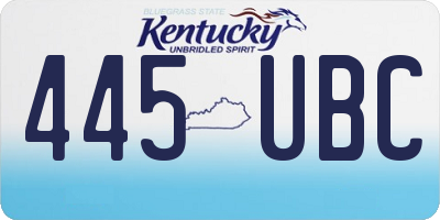 KY license plate 445UBC