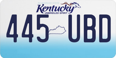KY license plate 445UBD