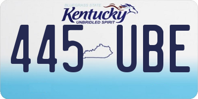 KY license plate 445UBE