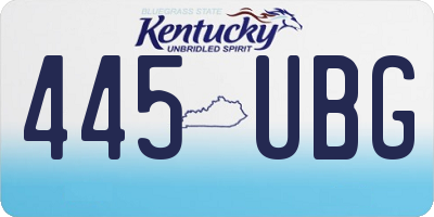 KY license plate 445UBG