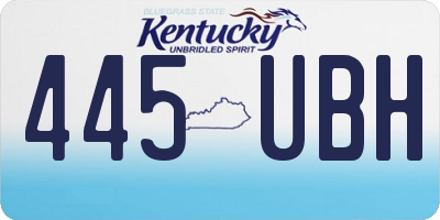 KY license plate 445UBH
