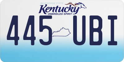 KY license plate 445UBI