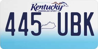 KY license plate 445UBK