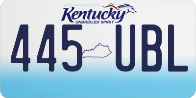 KY license plate 445UBL
