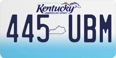 KY license plate 445UBM