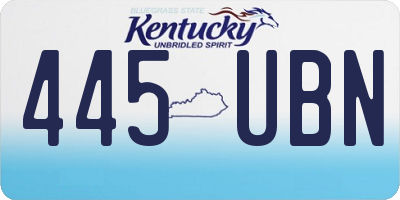 KY license plate 445UBN