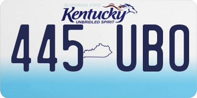 KY license plate 445UBO
