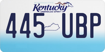 KY license plate 445UBP